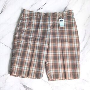 Sonoma Womens Plaid Bermuda Shorts Size 12 Brown